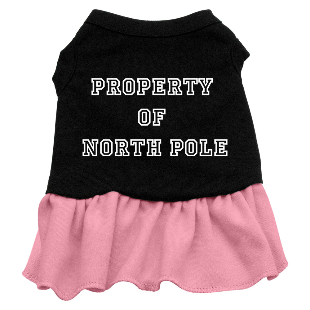Property of North Pole Screen Print Dress Black with Pink XXL